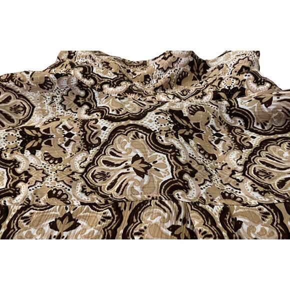 WHITE STAG LONG SLEEVES, BUTTON- UP BLOUSE, WOMENS, 2X(18W/20W), BROWN BEIGE - Picture 6 of 11